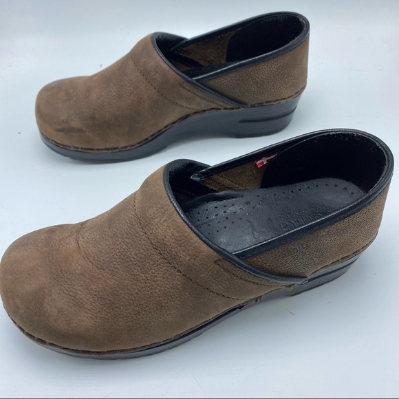 Sanita Brown Leather Clog Lisbeth Nursing Professional Slip On Size 40 - Picture 7 of 15